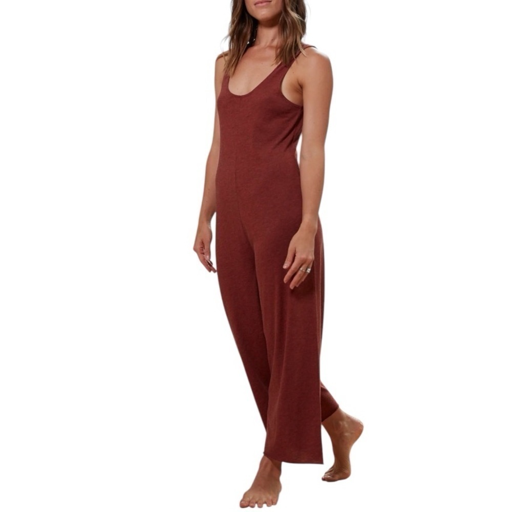 Jason Scott X Lia Bartha Asa Sleeveless Wide Leg Jumpsuit - Red Sand - Small